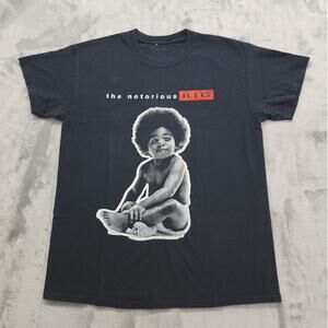 The Notorious BIG Biggie Smalls T-Shirt Size L Black Ready To Die Graphic Rap